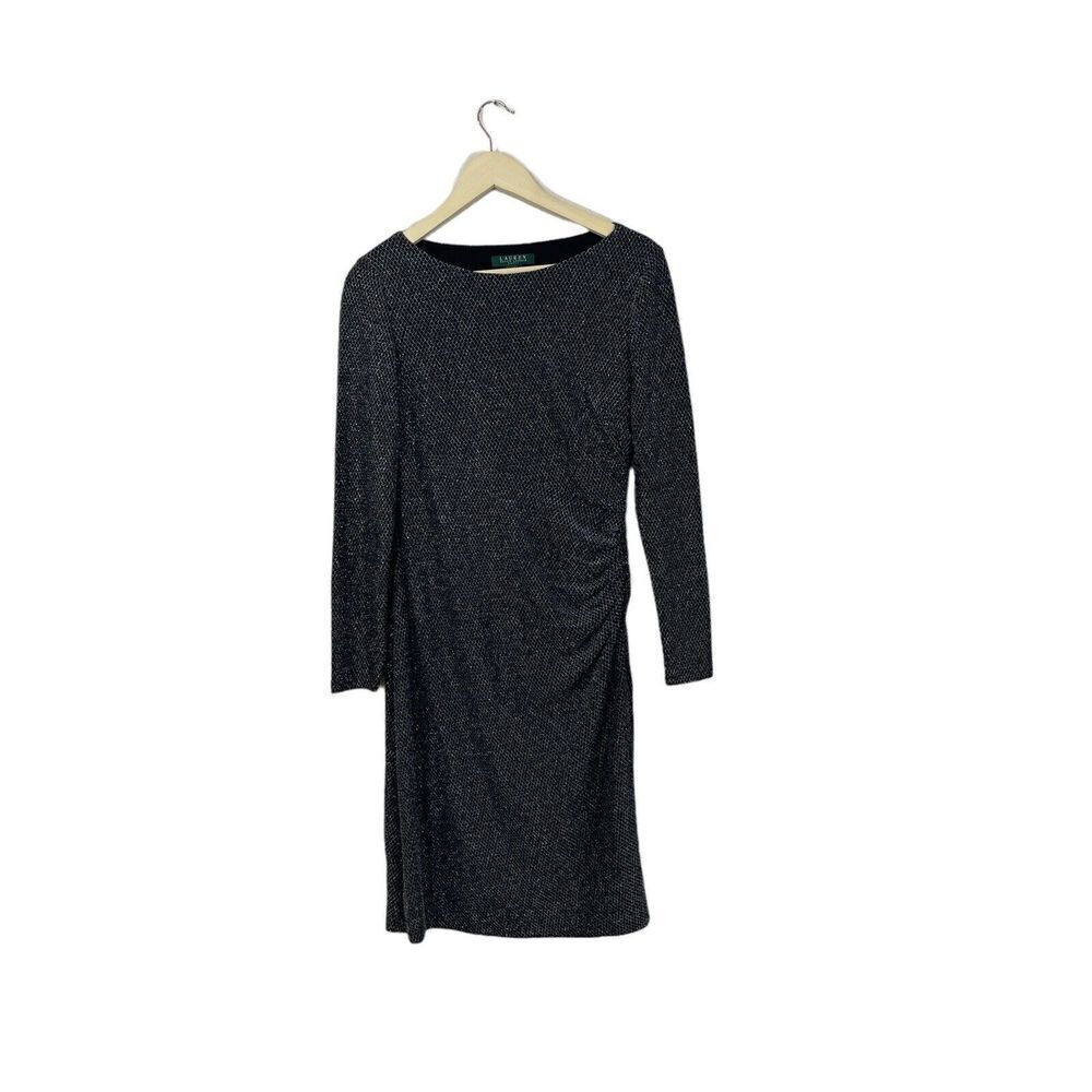 NWT Vintage Ralph Lauren 6 Dress Metallic Silver Black Special Occasion Womens